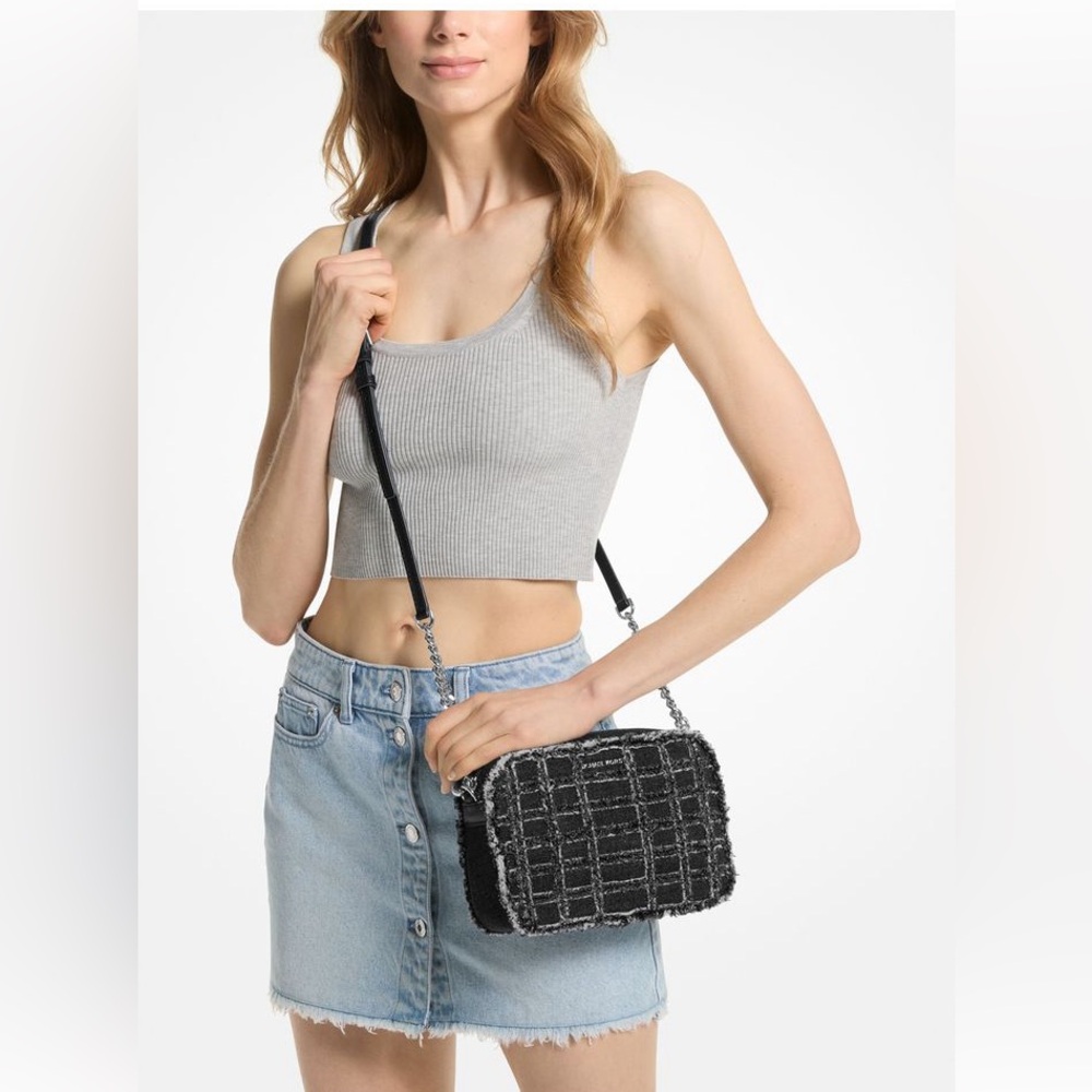 Michael Kors NWT Black Denim Crossbody Bag - Picture 3 of 13